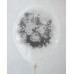 Clear Crystal - Black Rose Design Printed Balloons